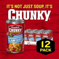 Campbell's Chunky Soup, Manhattan Clam Chowder, 18.8 Oz Can (Case of 12)
