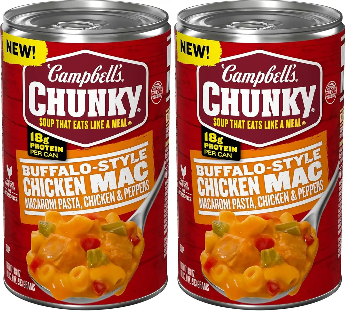 Campbell’s Chunky Buffalo-Style Chicken Mac Soup, 18.8 oz Can (Pack of 2)