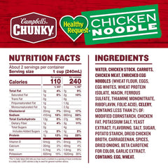 Campbell's Chunky Healthy Request Chicken Noodle Soup, 18.6 oz Can (Pack of 4)