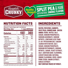 Campbell’s Chunky Healthy Request Soup, Split Pea Soup With Ham, 19 Oz Can